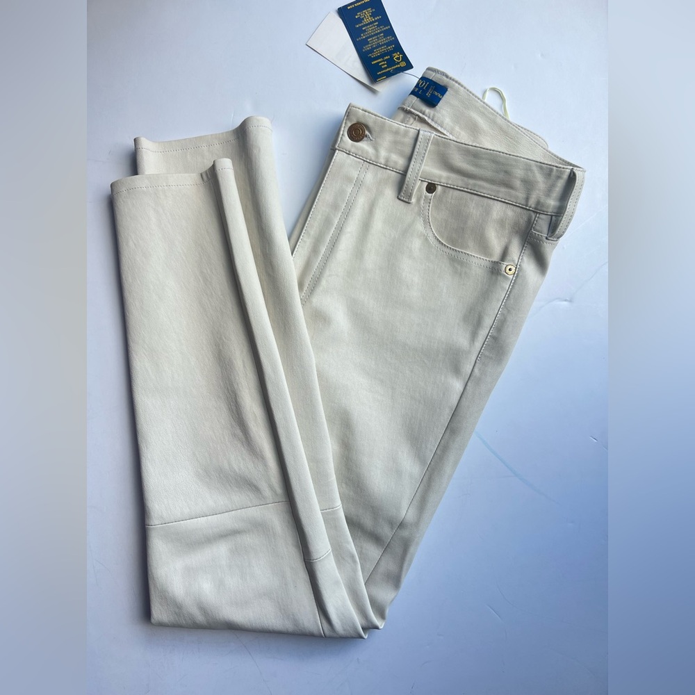 Ralph Lauren Cream Leather Pants